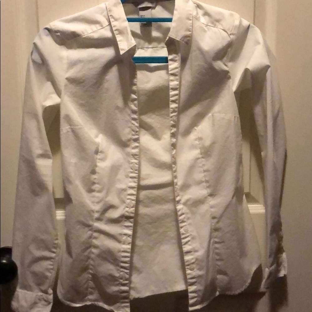 White button up blouse